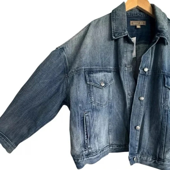 Limited Edition Point Sur J.Crew Beach Way Light Wash Denim Trucker Jacket XL - Picture 5 of 9